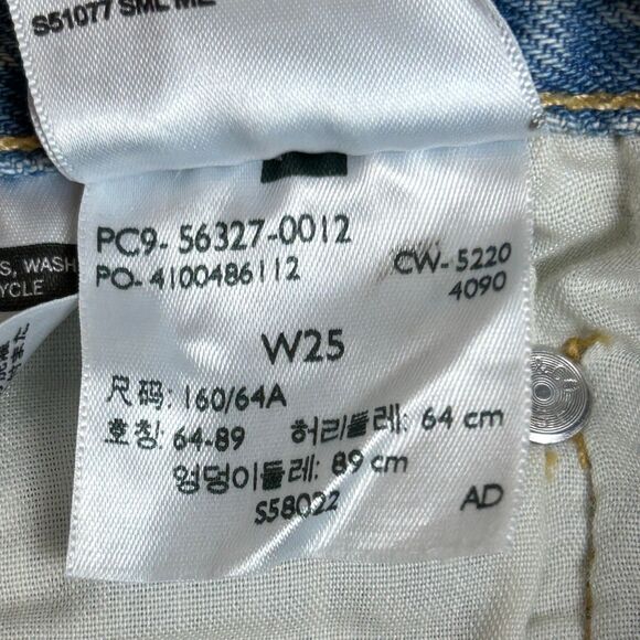 NWT Levi’s 501 Original High Rise Cotton Blue Denim Distressed Jean Shorts 25 - Picture 15 of 15